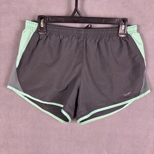 Nike Running Womens Dri Fit Black Aqua Blue Tempo Athletic Running Shorts Medium